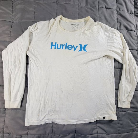 Hurley Mens Large White Shirt One and Only Regular Fit Long Sleeve Casual - Picture 1 of 13